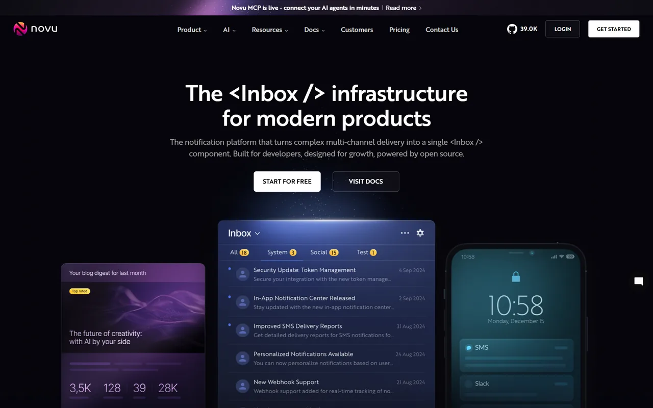 Novu project interface preview